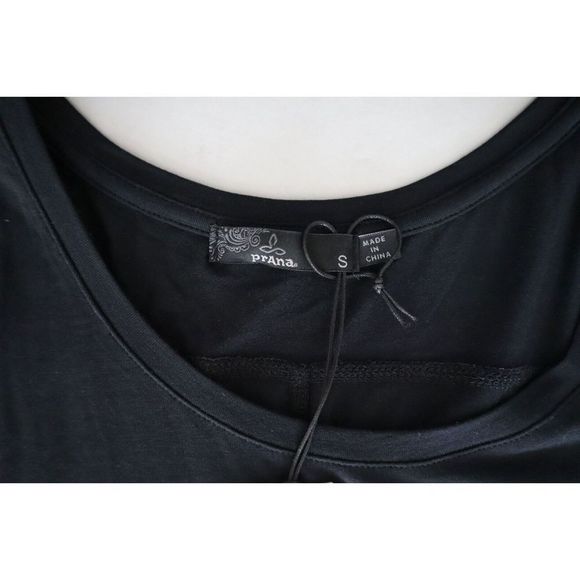PrAna W11170143 Women's Sz S Black Foundation Scoop Neck Tank Top - Picture 5 of 7